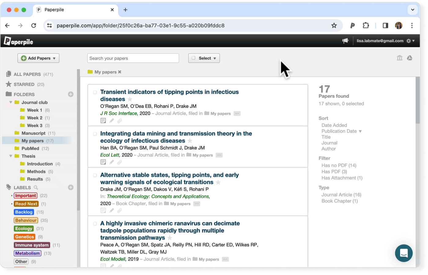Copy citations for a scientific presentation